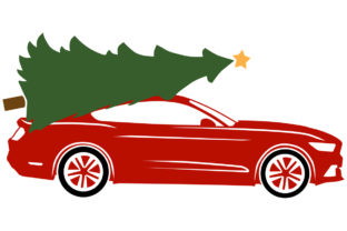 2015 Muscle Car with Christmas Tree Graphics for Crafts