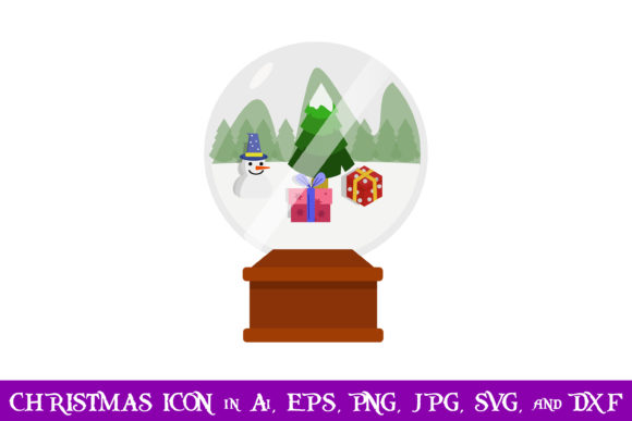 Charming Snow Globe Christmas Icon for Embroidery