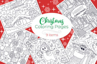 Christmas Coloring Pages 9 Vector Items Graphics Amp