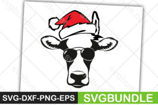 Christmas Cow Head Graphics for Festive Crafts