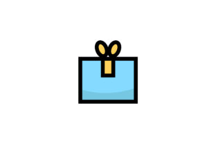 Christmas Gift Box Filled Outline Icon: Graphics Review