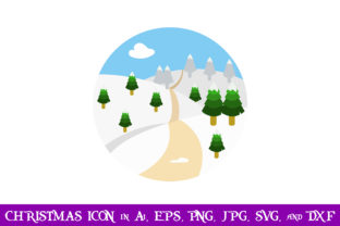 Enhancing Winter Content with Snow Hill Christmas Icon Graphics