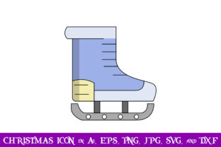 Ice Skates Christmas Icon: A Festive Graphic for Holiday Designs