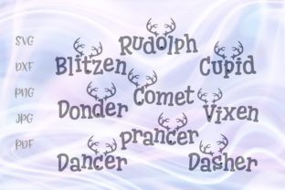 Reindeer Names Christmas Clipart for Crafts & Graphics