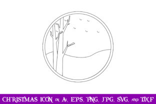 Tree and Snow Christmas Icon: A Versatile Graphic for Holiday Designs